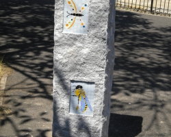 A garden with innovative use of granite blocks