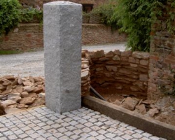 Granite gatepost natural finish with 10 10 5 setts