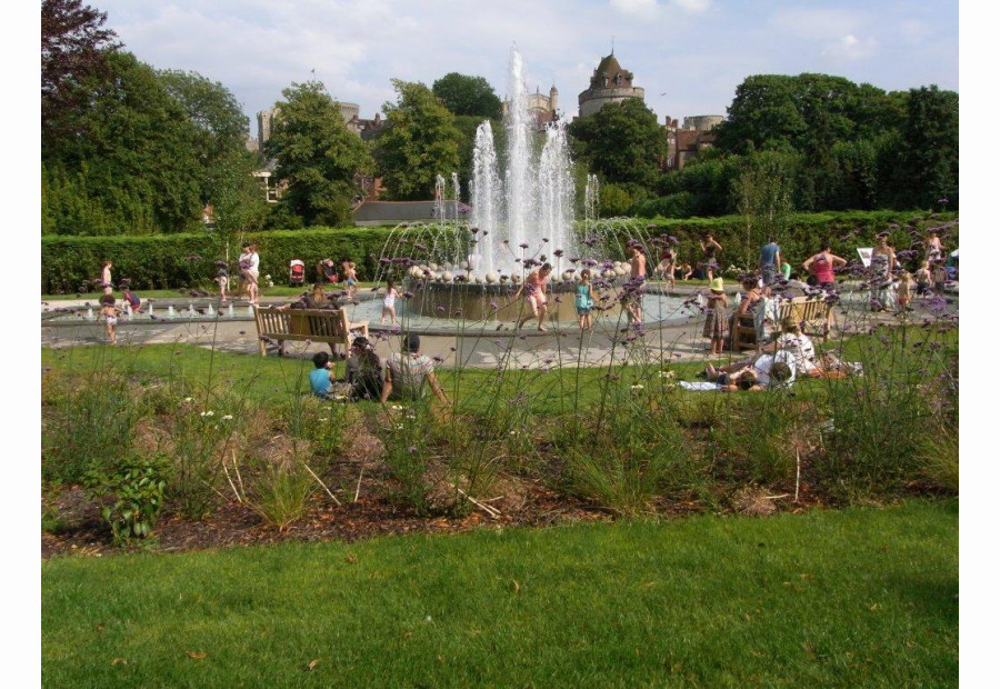 A commemorative water feature in Windsor