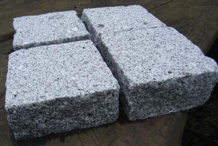 Fine grey granite  setts in hammered finish per  m2  StoneYard