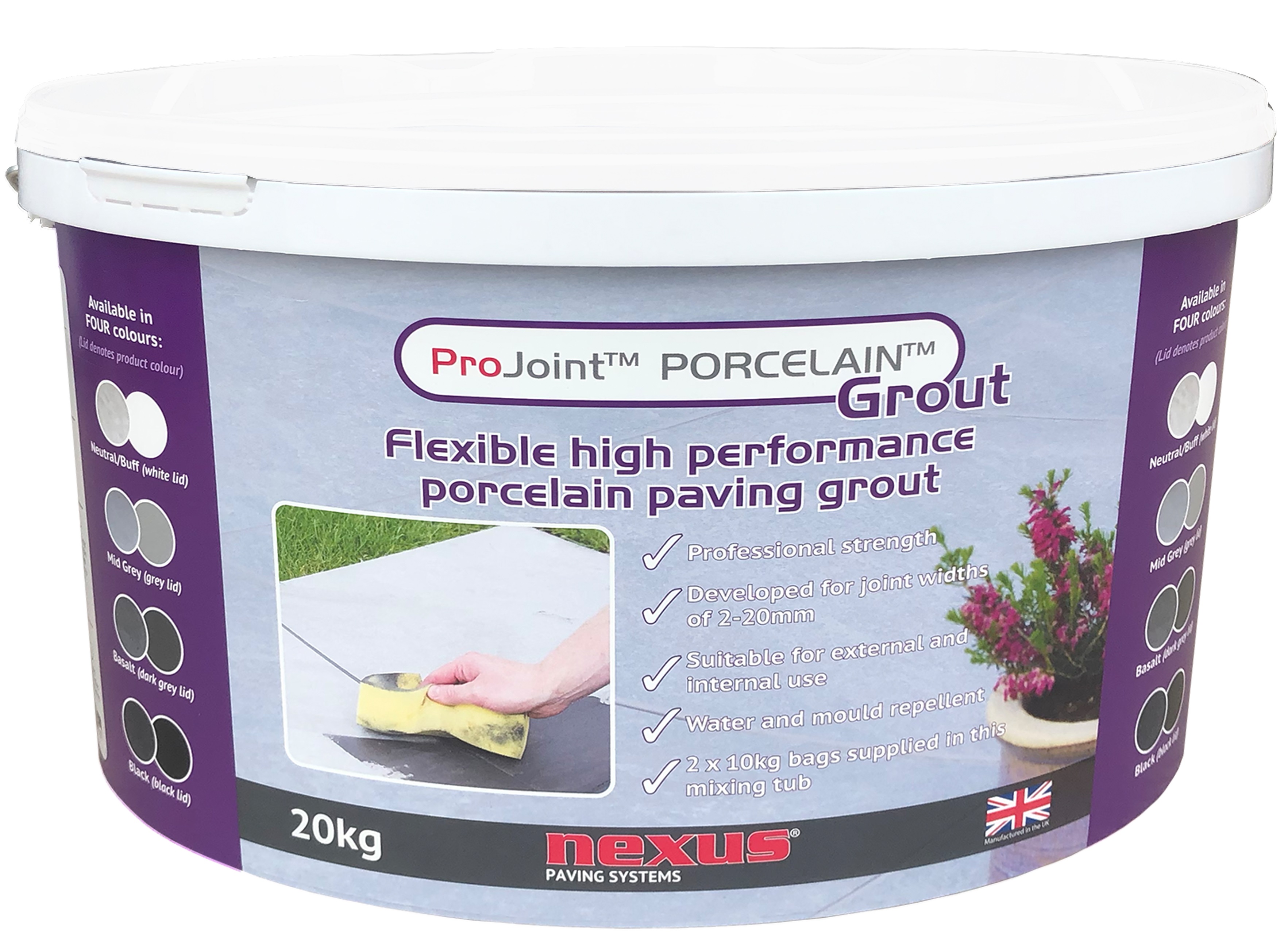 NEXUS ProJoint Porcelain grout jointing compounds ideal for paths and